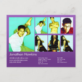 Actor & Model Violet Headshot Comp Postkarte