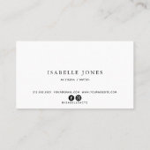 Actor Model White Marble Foto Business Card Visitenkarte (Rückseite)