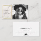 Actor Model White Marble Foto Business Card Visitenkarte (Vorne/Hinten)