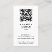 Actor Models Dancer Foto QR CODE Visitenkarte (Rückseite)