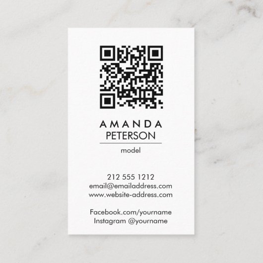 Actor Models Dancer Foto QR CODE Visitenkarte (Rückseite)