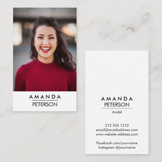 Actor Models Dancer Foto Visitenkarte (Vorne/Hinten)