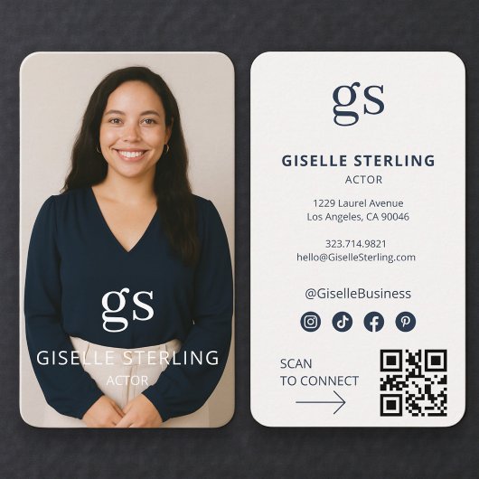 Actor Photo QR Code Professional Visitenkarte