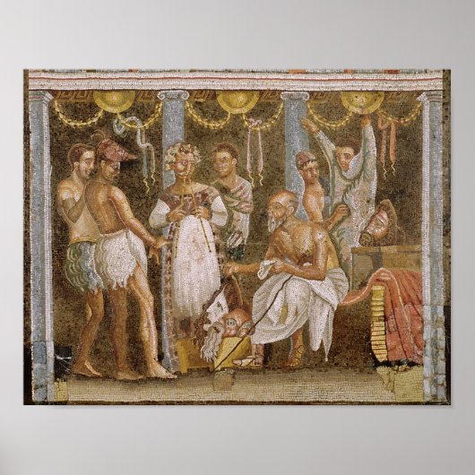 Actors rehearsing for a Satyr play, c.62-79 AD Poster (Vorne)