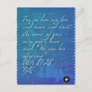 Acts 17:28 Bibelvers-Gedenkkarte Postkarte