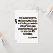 Acts 17:28 KJV Bible Verse Begrüßung Karte (Vorderseite/Rückseite Beispiel)