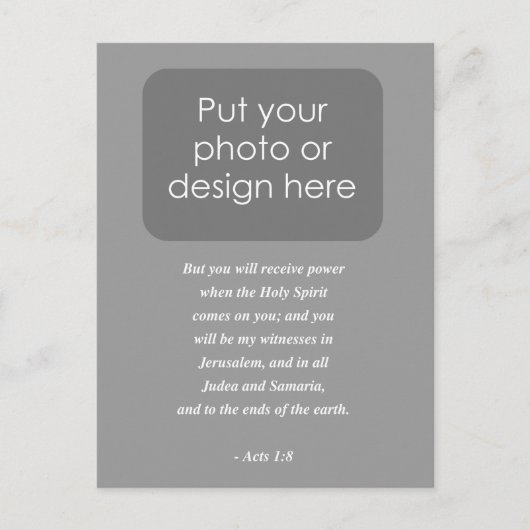 ACTS 1:8 Bibelverse Postkarte (Vorderseite)