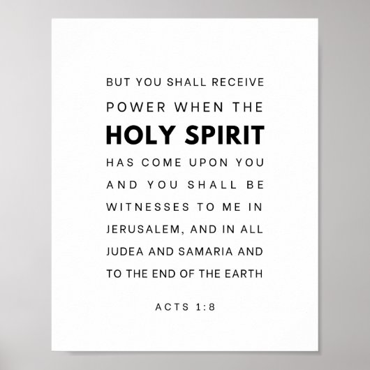 Acts 1:8 Bible Verse Poster (Vorne)