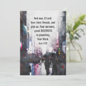 Acts 4:29 Lord Give Great Boldness Bible Flat Card (Stehend Vorderseite)