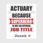 Actuary Superhero Novelty Aufkleber (Blatt)