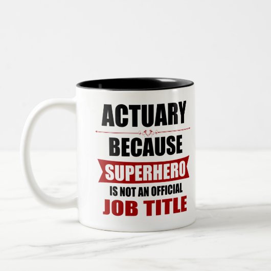 Actuary Superhero Novelty Zweifarbige Tasse (Links)
