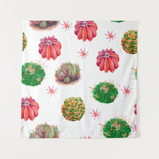 ?actus nahtlos floral pattern background, wallpap wandteppich (Vorderseite)