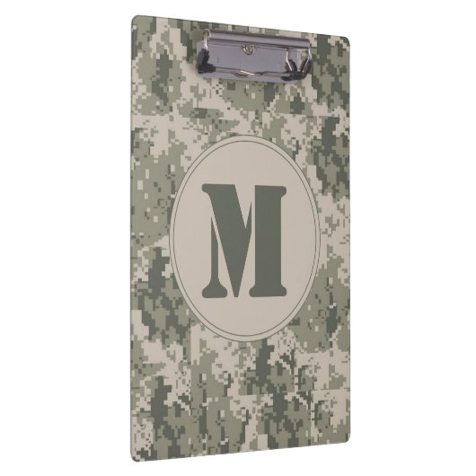 ACU Camo Camouflage Monogram Initial Clip Board Klemmbrett (Rechts)