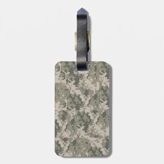 ACU Camouflage Camouflage Digital Monogram Gepäcka Gepäckanhänger (Rückseite vertikal)