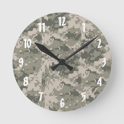 ACU Camouflage Camouflage Digital Patterns Wall Cl Runde Wanduhr (Vorderseite)