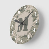 ACU Camouflage Camouflage Monogramm erste Wandklem Runde Wanduhr (Winkel)