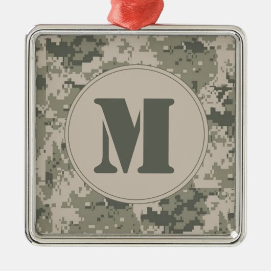 ACU Camouflage Camouflage Monogramm Erstmaliges Or Ornament Aus Metall (Vorne)