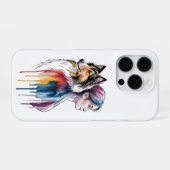 Acuarela Canina Sheltie - Femenina iPhone Hülle (Rückseite (Horizontal))