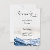 Acuarela de Montaña Brumosa Azul Reserva la Fecha Save The Date (Vorderseite)