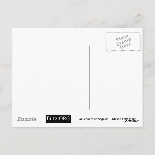 Acueducto de Segovia Postcard Postkarte (Rückseite)