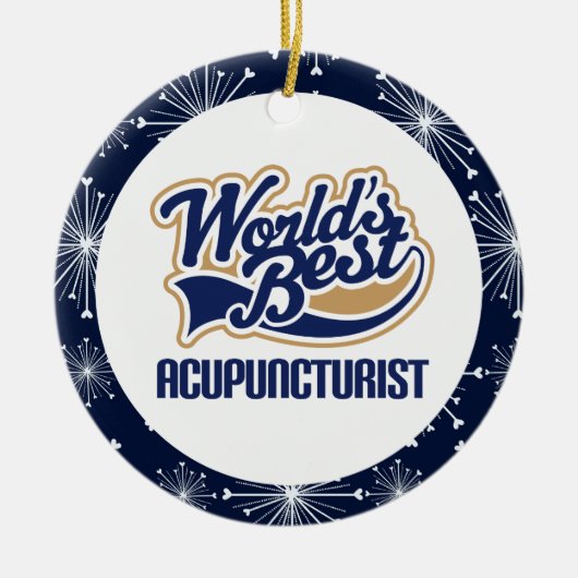 Acupuncturist-Geschenk-Verzierung Keramik Ornament (Vorne)