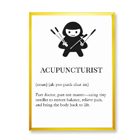 Acupuncturist Wall Art Gift | Needle Acupuncture  Poster