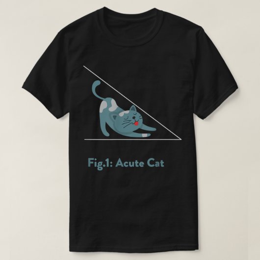 Acute Cat Funny Geometry Kitty Cat Math Pub T  T-Shirt (Design vorne)