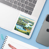Acworth Georgia 3 Inch Vinyl Sticker (Laptop mit iPhone)