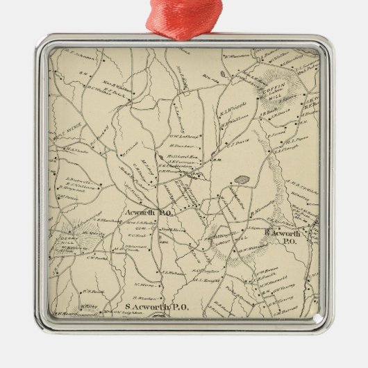 Acworth, Sullivan Landkreis Silbernes Ornament (Vorne)