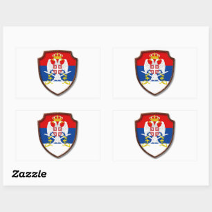 AD 001 - Serbisches mittelalterliches Schild Serbi Rechteckiger Aufkleber