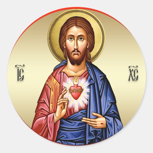 AD 002 - Jesus Christus Runder Aufkleber (Vorderseite)