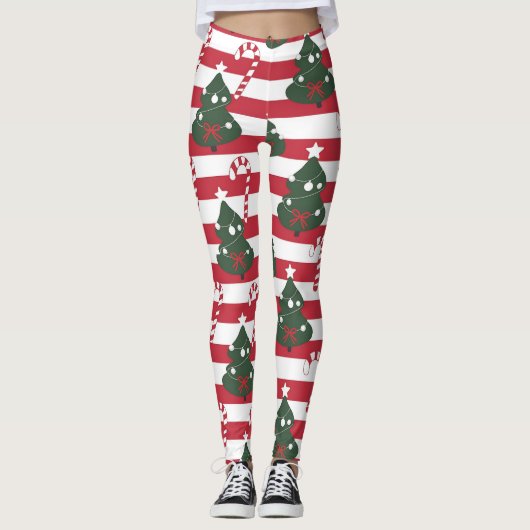 AD 003 - Digitales Weihnachtsmuster Leggings (Vorderseite)