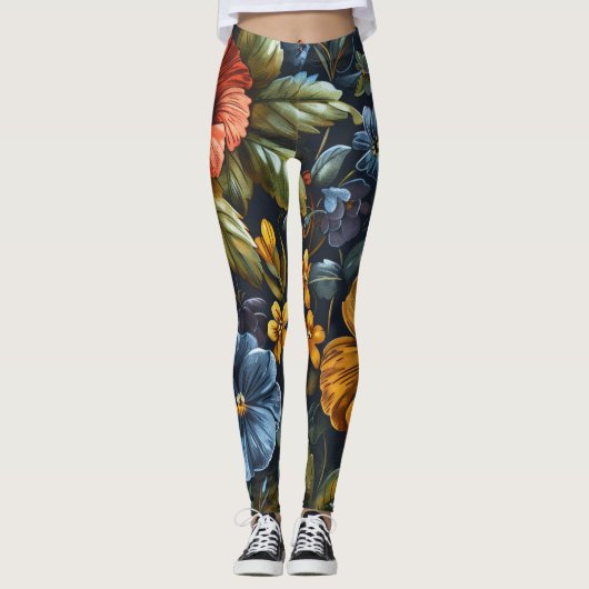 AD 025 - Digitales Bildmuster für Blumen Leggings (Vorderseite)