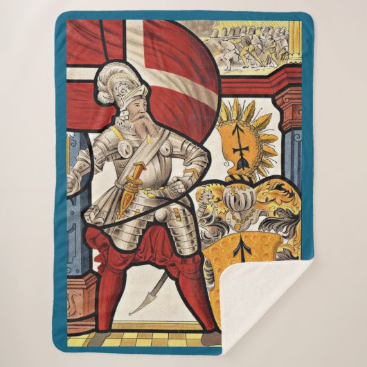 AD 1600 Schweizer Soldatendruck Sherpadecke (Vorderseite)