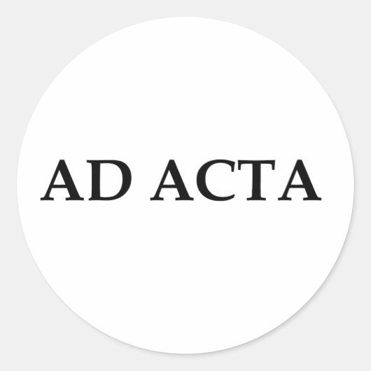 Ad acta runder aufkleber (Vorderseite)