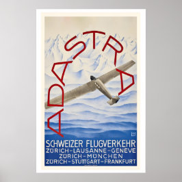 Ad Astra Aero Verkehr Zürich Lausanne Genf Poster