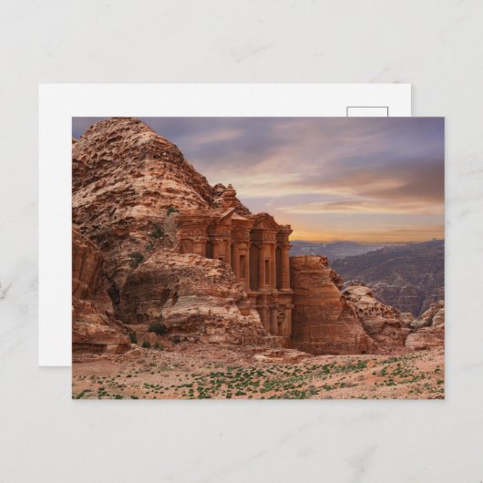 Ad Deir, Petra, Jordan Ancient Rock Gebäude Postkarte (Vorne/Hinten)