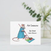 ad for art lessons: Lady Mouse Painting a Picture Postkarte (Stehend Vorderseite)