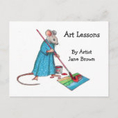 ad for art lessons: Lady Mouse Painting a Picture Postkarte (Vorderseite)