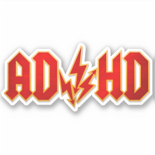 "AD/HD"-Rock Aufkleber (Vorderseite)
