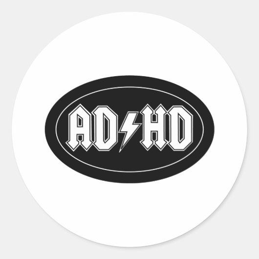 AD/HD RUNDER AUFKLEBER (Vorderseite)