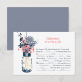 AD LIB RSVP Card Wilde Blume & Mason Jar Karte (Vorne/Hinten)