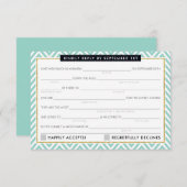 AD LIB UAWG REPLING Spaß einfach fett Chervon mint RSVP Karte (Vorne/Hinten)