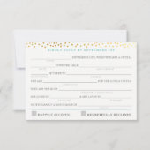 AD LIB UAWG REPLY lustige rustikale Goldpuppe RSVP Karte (Vorderseite)