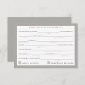 AD LIB UAWG REPLY Spaß einfach fett grau RSVP Karte (Vorne/Hinten)