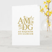 Ad Majorem Dei Gloriam Gold Floral Monogram Karte (Gelbe Blume)
