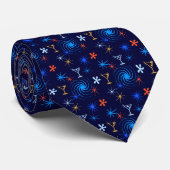 Ad Man Martini Foulard Navy zweiseitig Krawatte (Gerollt)