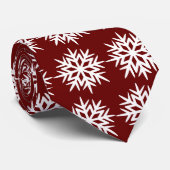 Ad Man Snowflake Foulard Burgundy zweiseitig Krawatte (Gerollt)