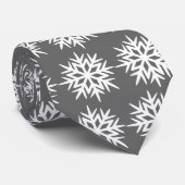 Ad Man Snowflake Foulard Holzkohle Gray zweiseitig Krawatte (Gerollt)