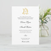 AD oder DA Monogram Vintage Wedding Einladungen (Stehend Vorderseite)